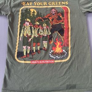 Steven Rhodes “eat your greens” and “stay positive” graphic t-shirts size small